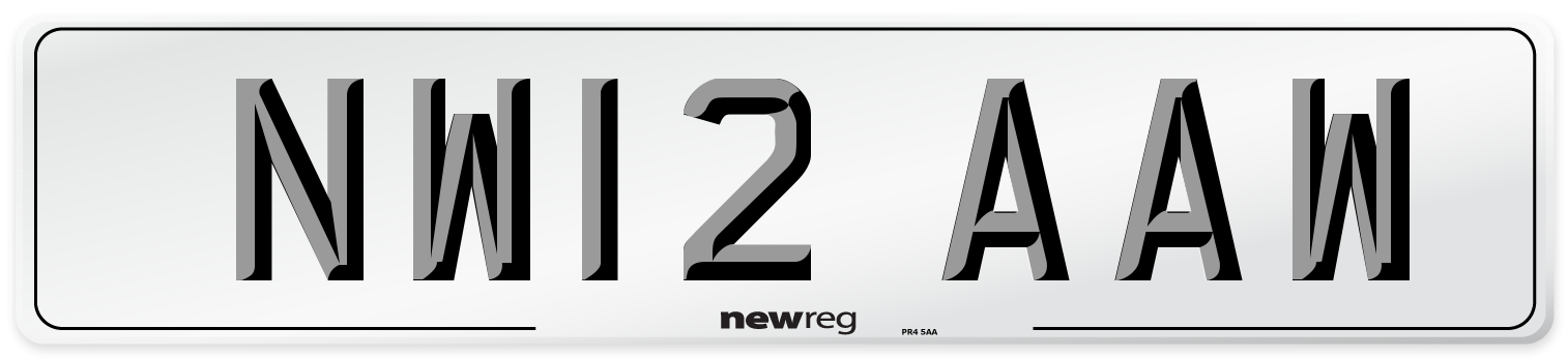 NW12 AAW Number Plate from New Reg